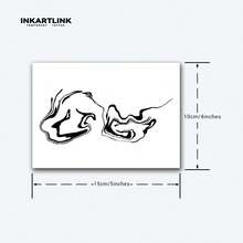 INKARTLINK 1 Blatt 15*10cm Aquarell-Linien-Verlaufsgrad Kräutersaft Muster Temporäre Tattoo, Magie Tattoo, 15 Tage Tattoo, Semi-Permanentes Tattoo, Realistisches Fake Tattoo, hält 1-2 Wochen - Schwarz - Übersicht 5