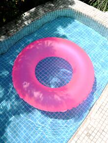 1 pieza Flotador de natación fluorescente y creativo de 60-90 cm, balsa inflable para piscina para fiesta de verano y playa, regalo perfecto para diversión y relajación de adultos en vacaciones - Rosa - Ver 4