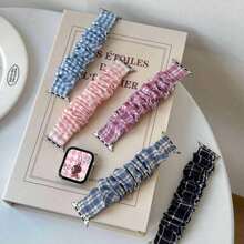1pc WatchApple Band Women Cute Printed Elastic Solo Loop Bands Compatible With 38mm 40mm 41mm 42mm 44mm 45mm 46mm 49mm Fashionable Bracelet Replaceable Strap For Apple Watch Series 10 9 8 7 6 5 4 3 2 1 SE Scrunchie Wristbands Smart Watch Accessories Gifts For Mother's Day, Father's Day, Family, Friends, And Students Returning To School