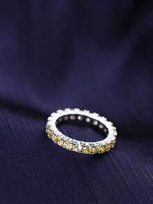 Nooxian 1pc Micro-Pave Zirconia Stone Ring, Suitable For Daily Wear - Multicolor - View 6