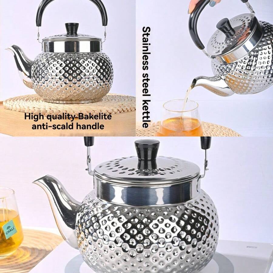 1 件不锈钢透明弹簧直菱形图案茶壶带过滤器，餐厅水壶，户外茶壶返校 - 彩色 - 查看 1