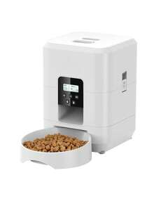 Automatic Cat Feeder, Timed Cat FoodDispenser With 1-4 Meals Per Day For Cats AndSmall Dogs, 2L Auto Pet Feeder For Dry FoodWith Programmable Portion Control,Dual PowerSupply, Easy To Clean, Black