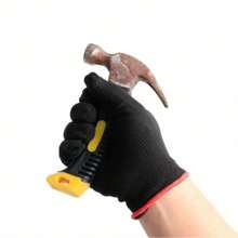 12 Stück Nylon Arbeitshandschuhe, leicht und atmungsaktiv, knitterresistent, unisex, geeignet für Hausarbeit, Camping, Heimwerken, Radfahren, Angeln und andere Innen-/Außenaktivitäten auf Dauer, abriebfest und rutschfest, Garten- und Holzarbeitsschutzhandschuhe