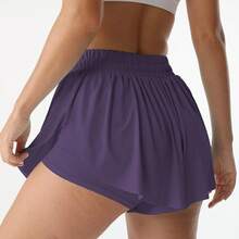 Flowy Athletic Shorts Women Running Tennis Shorts Girls 2-In-1 Double Layer Quick-Drying Comfy ShortsA Valentine's Day FRYB - Màu tím đậm - Xem 4
