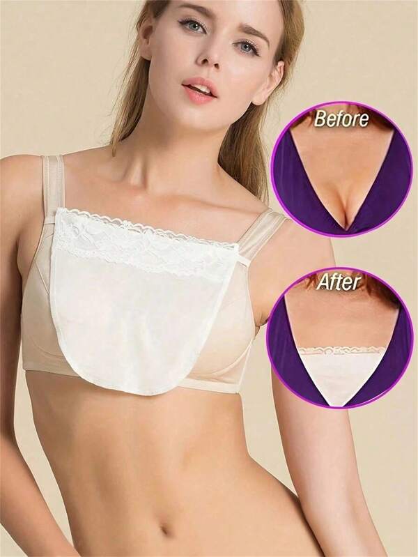 1pc Detachable Lace Breast Cover For Women - Comfortable And Stylish Chest Cover For Clothing Accessories