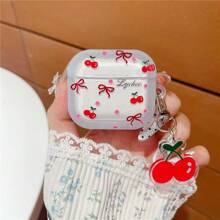 1 pieza Estuche para audífonos con moño de cereza para , 1/2, estuche protector para nuevos audífonos inalámbricos 3/Pro/Pro 2, regalo para novio/novia