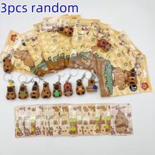 1pc/3pcs Cute Capybara Keychain Toys, Blind Box, Lovely Backto School Gifts, Each Contains A Collectible Capybara Card, Birthday Party Favors, Cartoon Doll Pendant, Small Party Supplies