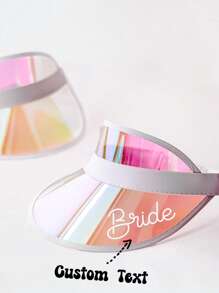 10pcs Personalized Holographic Visors,Beach Bachelorette Gifts,Pool Party Favors,Beach Wedding Gift,Bridesmaids Hat,Bachelorette Party Sun Visors