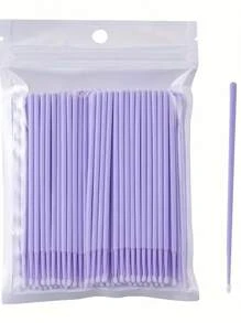 200 Stücke (rosa und lila) Micro-Applikatoren Pinsel für Makeup und Körperpflege, Micro-Wattestäbchen für Wimpernverlängerungen, Lippenstift und präzise Makeup-Anwendung (Kopfdurchmesser: 2mm)