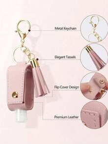 1 pezzo Custodia in pelle porta flaconcino igienizzante, bottiglia di viaggio ricaricabile vuota da 30ml per sapone, lozione e liquidi, con tappo a scatto, porta flaconcino portatile per zaino, viaggio, esterno, idea regalo di Natale