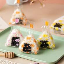 1套/100个可爱米饭和蔬菜卷包装袋，可爱樱桃卡通三角寿司袋，便当配件和寿司制作模具