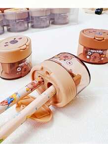 1pc/3pcs/5pcs Capybara Shaped Manual Pencil Sharpener, Cute Capybara Design Pencil Sharpener In Random Colors, Manual Pencil Sharpener With Cartoon Cap, Suitable For School And Office, Suitable For Pencils And Makeup Pencils, Compact Pencil Sharpener, Portable Desktop Decorative Pencil Sharpener, Student Learning Supplies, Favorite Gift For Kids, Children, Boys, Girls, School Supplies, Back To School