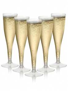 1-50pcs Cups Flutes Sparkling Glasses For Picnics Weddings Parties Event Supplies And Outdoor Celebrations Elegant & Easy Clean Up - Multicolor - View 1