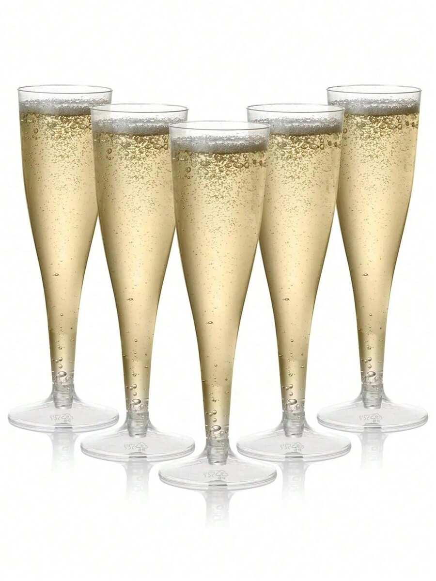 1-50pcs Cups Flutes Sparkling Glasses For Picnics Weddings Parties Event Supplies And Outdoor Celebrations Elegant & Easy Clean Up - Multicolor - View 1