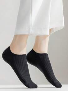 1 par/8 pares de calcetines de tobillo cómodos y suaves minimalistas en blanco y negro para uso cotidiano, verano