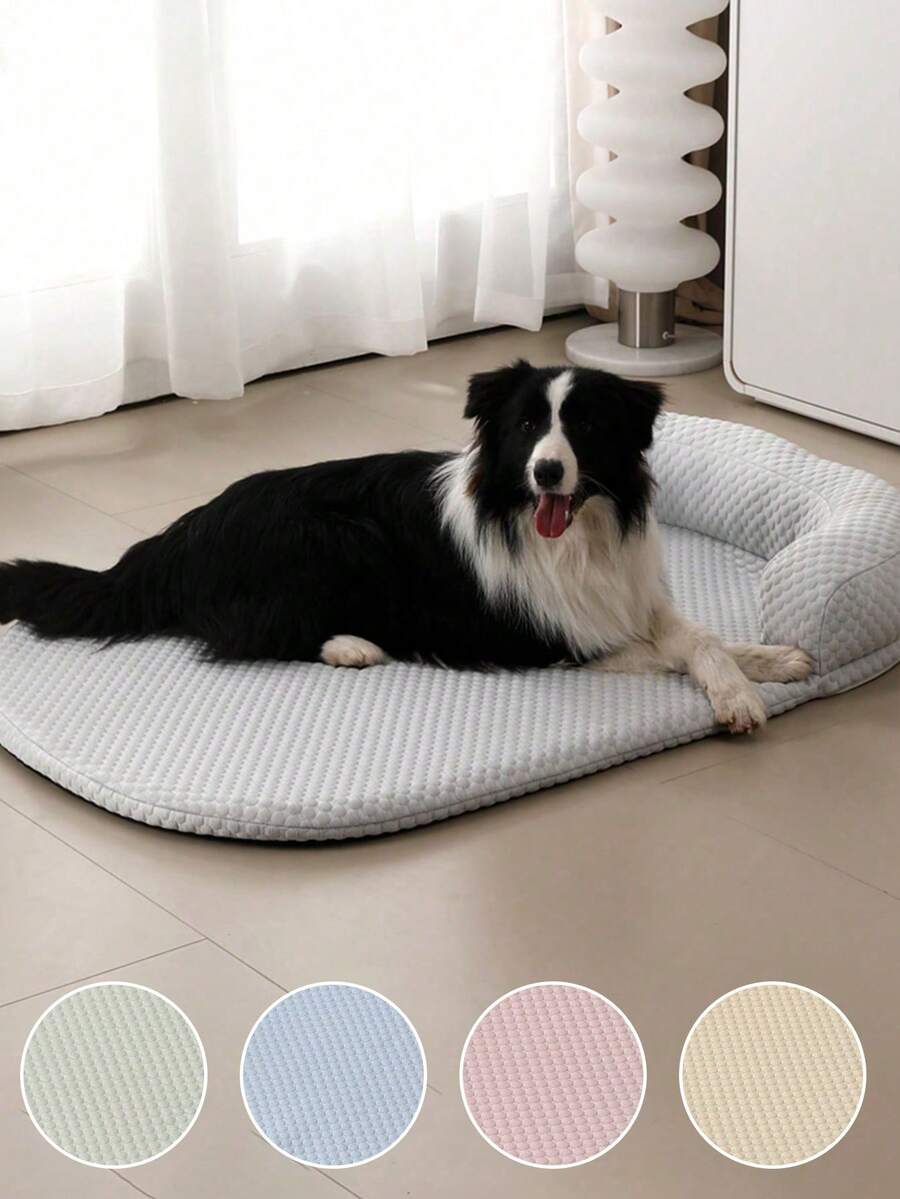 1 件装降温宠物垫，冰丝材质柔软透气带枕头猫狗床，适合中小型宠物，夏季降温