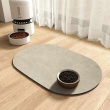 1 件灰色椭圆形宠物垫吸水食物垫防滑速干饮水器地毯适用于宠物狗猫家居房间用品狗用品、狗用品、猫用品、小狗保管食物、狗食垫、猫食垫 - 彩色 - 查看 15