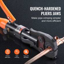 Copper Pipe Crimping Tool, Hydraulic Driven Press Tool With 1/2", 3/4", 1" Jaws, Copper Tube Fittings Pipe Crimpers For Narrow Spaces And Tee Fittings - US A Type Plug(110-127V) - View 2