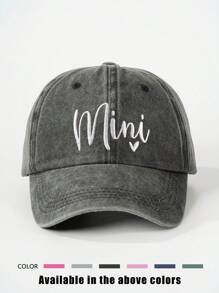 1 Stück bestickte "MIMI" gewaschene Baseballkappe, verstellbarer Freizeithat zum Outdoor-Sonnenschutz, geeignet für Frühling, Herbst, Reisen, Strand, Y2K Stil Jugendliche Kappe