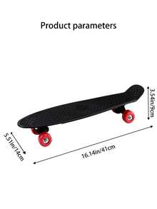 1pc Plastic Skateboard For Beginner, Single Kicktail Design, Suitable For Cruising, Stable 4 Wheels, Party Supplies