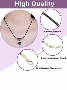 30pcs Wax Rope Necklace Rope, Golden Dragon Shrimp Buckle Woven Rope Necklace, Leather Rope Necklace, High-End Loose Chain Jewelry Necklace, Bracelet Pendant Production - Multicolor - View 3