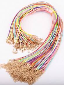 30pcs Wax Rope Necklace Rope, Golden Dragon Shrimp Buckle Woven Rope Necklace, Leather Rope Necklace, High-End Loose Chain Jewelry Necklace, Bracelet Pendant Production - Multicolor - View 1