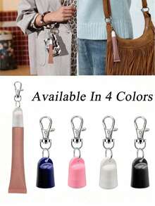 1/4pcs Lip Gloss Keychain Holder Lip Balm Key Chain Cap Portable Lipgloss Holder Chapsticks Holder Keychain For Lipstick Lip Balm Keychain Holder,Travel Accessory,Lipstick Cover Key Chain, Multi-Function Accessories,Compatible With LANGIGE 0.35oz & Aquaphor 0.35oz & Jack Black 0.25oz - Multicolor - View 1