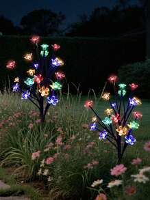 1 Stück Solar Kirschblüten-Licht, Solar Gartenbeleuchtung, 20 LED Außen-Rasenlicht, Hof-Dekoration, Garten-Landschaftsbeleuchtung