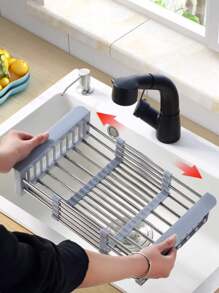 1 pezzo Supporto estendibile per lavello da cucina, supporto per stoviglie, organizzatore per lavello, reggimensole per utensili
