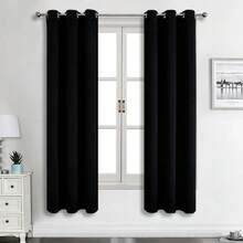 1 件或 2 件遮光窗帘，顶部环眼，卧室/客厅/阳台门隔热短窗帘，流行隐私窗帘，多种尺寸的简约遮光窗帘，秋季装饰，秋季装饰，房间装饰