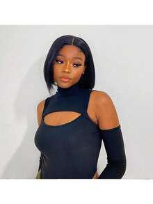 透明蕾丝鲍勃假发 180% 密度，女士无胶直发鲍勃假发 | 13x4 蕾丝前部，预先拔取的人类混合头发，预先剪裁，易于佩戴，商务风格，多功能，适合所有种族，短假发 6-16 英寸（混合假发 - 人类混合头发和合成纤维的混合）假发人类混合头发/女士人类混合头发假发/人类混合头发蕾丝前假发/无胶假发/漂白结/蕾丝假发/化装派对/万圣节 - SNatural - 查看 6