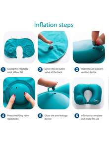 1/2/3pcs Inflatable Neck Pillow, Suitable For Airplane Travel, Inflatable Neck Pillow, Travel Neck Pillow, Inflatable Neck Pillow, Travel Pillow. This Inflatable U-Shaped Pillow Is Designed With Ergonomics, Contouring To The Neck Curve, Portable And Lightweight, Providing Comfortable Support And Relieving Neck Pressure. - Multicolor - View 8