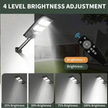 Solar Lights Outdoor Waterproof IP65 10000K 3 Lighting Modes Motion Sensors Light Beads Dusk To Dawn Suitable For Commercial Area, Parking Lot, Yard, Outdoor Lighting