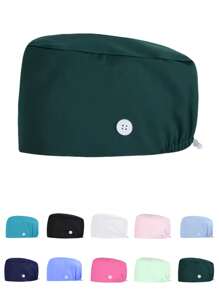 1 pièce Casquette de travail ajustable de couleur unie pour femmes/casquette d'infirmière, design réglable pour le printemps, l'été, l'automne et l'hiver, antibactérien et anti-poussière, convient au personnel médical comme les médecins, les infirmières et les travailleurs de nettoyage