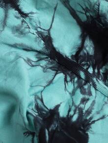 1 件女式加大码高腰性感健身运动瑜伽弹力速干瘦身紧身裤，多功能骑行打底裤扎染绿色紧身裤