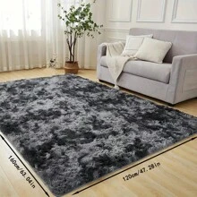 1 Stück Luxus Plüsch rutschfeste Bodenmatte - Weich, flauschig, Batik-Effekt, unifarbene, hochwertige Polyester Matte, nur Handwäsche, rechteckige Bodenmatte für den Innenbereich in Wohnzimmer, Schlafzimmer, Badezimmer, Eingangsbereich, mit strukturierter Oberfläche, maschinell hergestellt, langlebig, Raumdekoration, Schulanfang