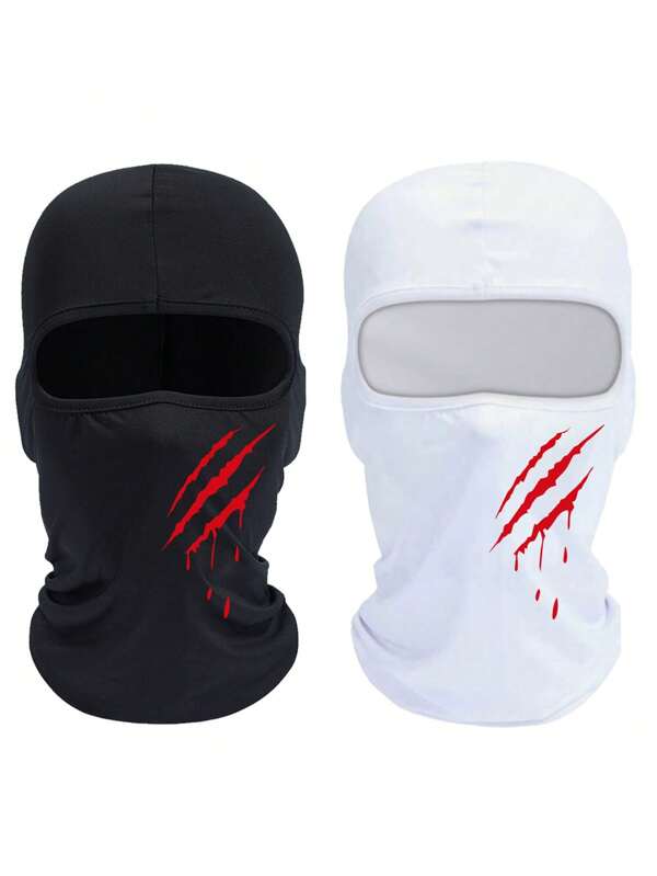 Halloween Scratch Printed Elements Dust-Proof Full Face Breathable Balaclava Cycling Motor Outdoor Ski Mask