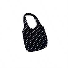 1 件波西米亚圆点印花帆布斜挎包 - 大容量开放式多功能单肩包，适合旅行、校园、通勤和日常休闲使用