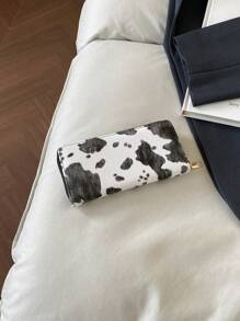 Cow Print Zipper Wallet PU Leather Daily Gift Coin Purse Casual Wallet For Women Money Wallet Purse Wallet Long Wallet Wallet Keychain Wristlet Wallet