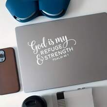 God Is My Refuge & Strength" Psalm 46:1 Vinyl Decal - Waterproof, Easy-To-Apply Sticker For Cars, Laptops, Windows - , Glossy Finish, Theme, Ceramic Adhesive|Glossy Finish Sticker|Waterproof Sticker