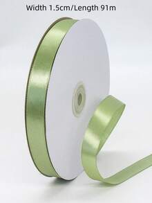 1pc Salvia Green Double-Sided Satin Ribbon, Width 1cm/1.5cm/2cm/2.5cm/3cm/4cm/5cm/7.5cm/10cm, Length 22m, Soft & Durable Polyester Material, Suitable For Flower Packaging, Gifts, Presents, Clothing, Headwear, Bows, Wedding Decor, DIY Craft Rose Ribbon - Multicolor - View 26