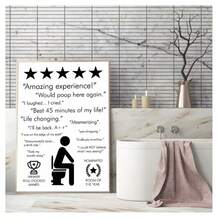 1 pieza Cartel sin marco de diseño creativo de mono en blanco y negro para papel higiénico en el baño, impresión de alta definición, arte de pared moderno y minimalista para decoración del hogar y del baño - Multicolor - Ver 13