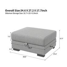 Sofa, 180 X 88 X 85 Cm, Roll-Arm Sofa, Easy-Care Polyester, With Armrests And Cushions, Decorative Cushions, Double Sofa, Suitable For Small Spaces, Living Room Or Bedroom, Corduroy, Grey - 灰色 - 查看 14