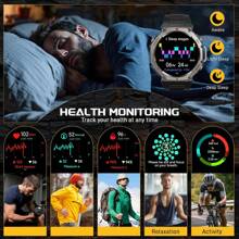 Military Rugged GPS Smartwatch For Men‌, 1.43" AMOLED Display‌, 50M Waterproof‌, 500mAh Battery, BT5.3 Calls, Altitude, Atmospheric Pressure, Compass‌, 170+Sports Tracking, Fitness Tracker For Outdoor, Climbing, Camping, Running, Gym, Compatible With Android & IOS