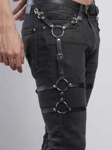 Men's Fashionable Leather Leg Warmers, Gothic Leg Accessories, Jeans Decorations, Mature Leg Warmers For Parties, Ballroom Costumes, Gifts, Sexy Accessories For Men