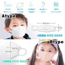 Children's Masks, Kids, Bicolor Masks, Non-Woven Fabric, Kids, 3D, Three-Dimensional, Boys, Girls, Cute, Stylish, Flat Elastic, 3-Ply, 4-Ply, 20 Pieces, Toddlers, Elementary School Students, Pollen