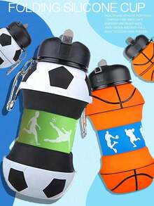 550 Ml/18.6 Oz/2025 Outdoor Silicone Water Cup - Soccer Basketball Water Bottle -Collapsible Silicone Sports Cup For Gym Travel Kids, Football Design Reusable - -Leak Proof (Euro Cup Gift)-Football Water Bottle-Collapsible Silicone Sports Cup For Soccer-Kids Soccer Ball Water Bottle-Foldable Silicone Cup For Boys Girls School Sports- - Birthday Christmas Gift Ideas-Back To School - Multicolor - View 12