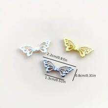 Zinc-Plated Alloy Perforated Butterfly Wing Spacer DIY Bracelet With Beaded Accessories, Retro Perforated Butterfly With Beaded Alloy Jewelry, Handmade Materials