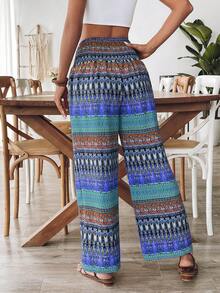 Quần dài in họa tiết thời trang thường ngày dành cho nữ, quần ống rộng mùa xuân. - Nhiều màu 2 - Xem 3