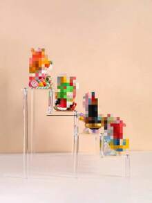 Dessert Staircase Display Rack Small Decoration Tea Break Counter Display Plate Cake Plate Acrylic Cake Stand Afternoon Tea Snack Stand